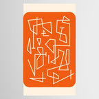 Peripatesis 2 Mid Century Modern Minimalist Line Abstract Orange Tablecloth Gallery Image 2
