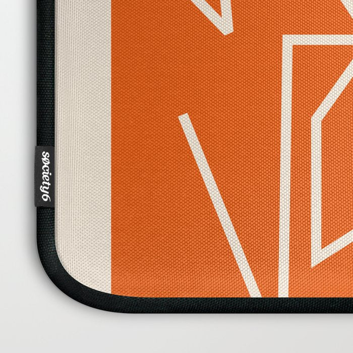 Peripatesis 2 Mid Century Modern Minimalist Line Abstract Orange Laptop Sleeve Gallery Image 3