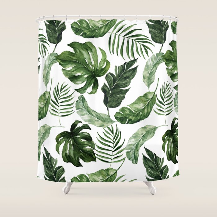 Tropical Leaf Shower Curtain Gallery Image 1