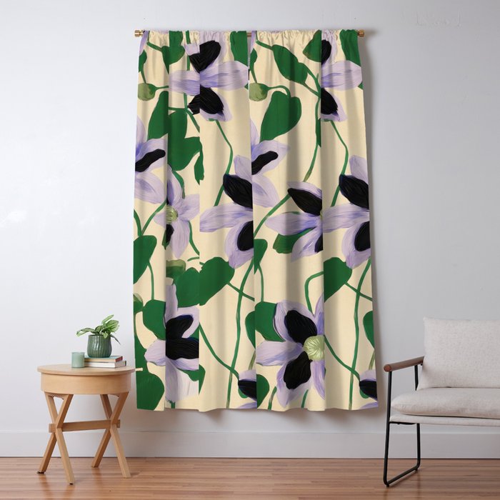 Clematis Botanical Illustration Window Curtain Gallery Image 5