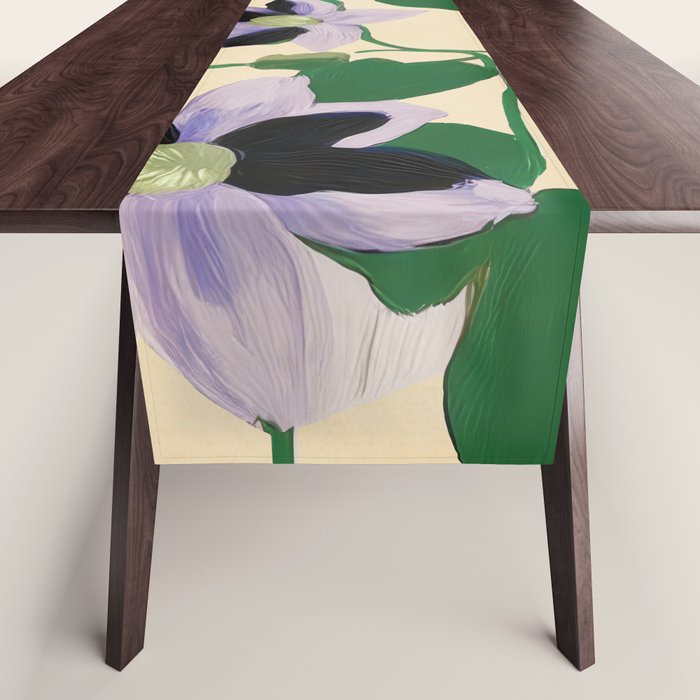 Clematis Botanical Illustration Table Runner Gallery Image 1