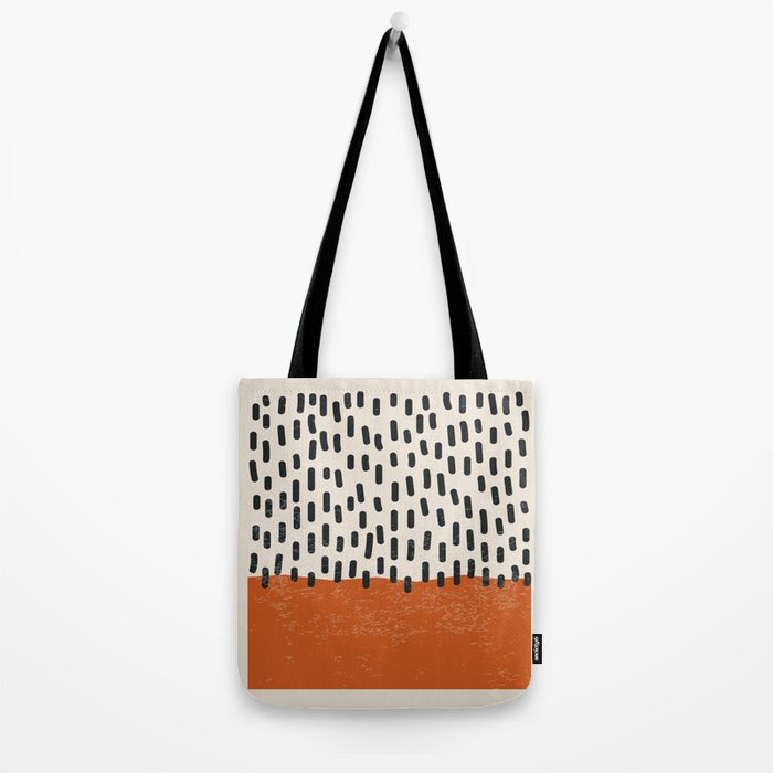 Mid Century Modern Minimalist Rothko Inspired Color Field Red Rain With Lines Geometric Style Tote Bag Gallery Image 2