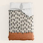 Mid Century Modern Minimalist Rothko Inspired Color Field Red Rain With Lines Geometric Style Duvet Cover Gallery Image 6