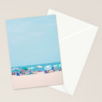 Colorful Umbrellas on the Beach Stationery Card Gallery Image 2