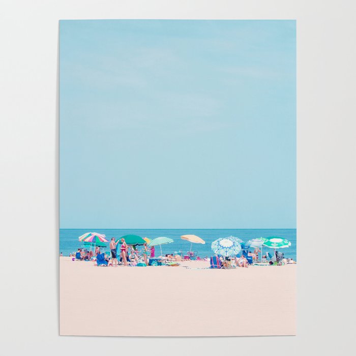 Colorful Umbrellas on the Beach Poster Gallery Image 1