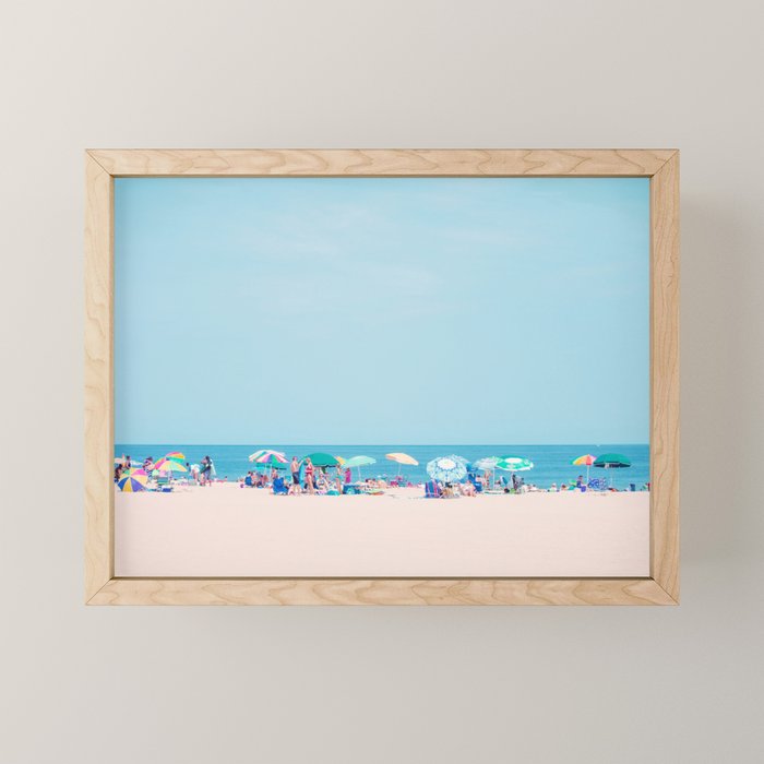 Colorful Umbrellas on the Beach Mini Art Print Gallery Image 1