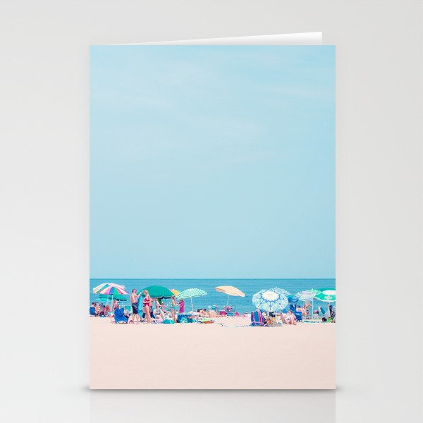 Colorful Umbrellas on the Beach Stationery Card Gallery Image 2