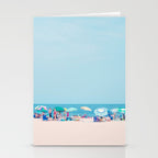 Colorful Umbrellas on the Beach Stationery Card Gallery Image 2