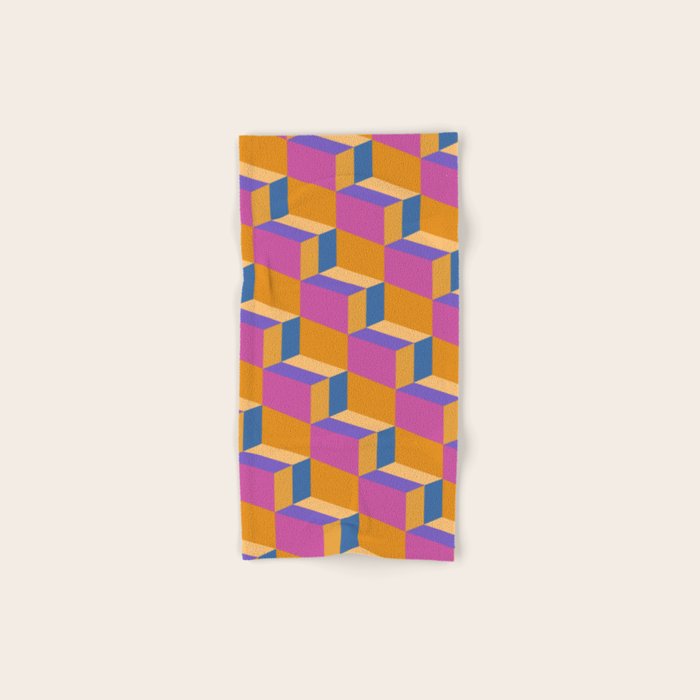 Cuboid Geometric Abstract Shapes Pattern XXV Bath Towel Gallery Image 1
