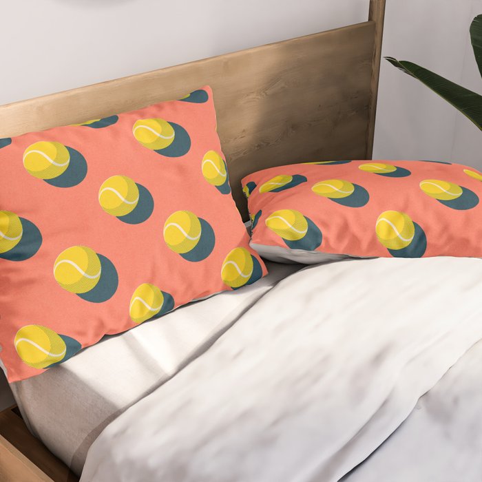 BALLS Tennis - clay court - pattern Pillow Sham Gallery Image 2