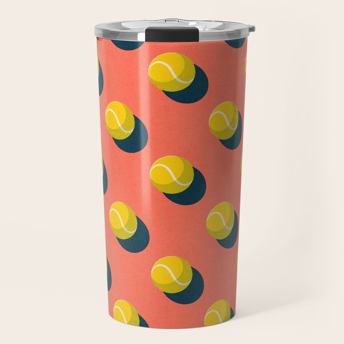 BALLS Tennis - clay court - pattern Travel Mug Gallery Image 1