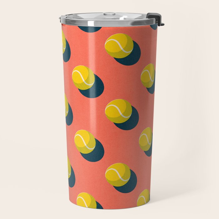 BALLS Tennis - clay court - pattern Travel Mug Gallery Image 2