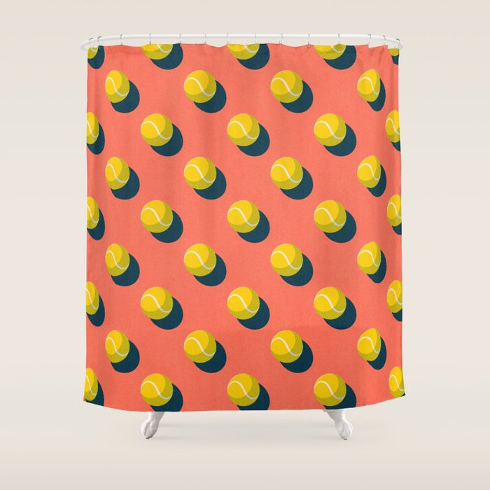 BALLS Tennis - clay court - pattern Shower Curtain Gallery Image 1
