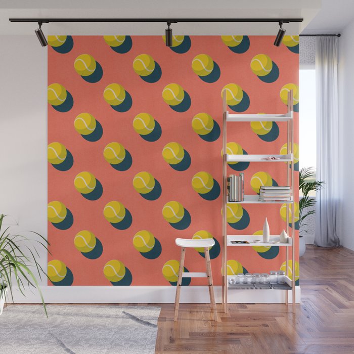 BALLS Tennis - clay court - pattern Wall Mural Gallery Image 1