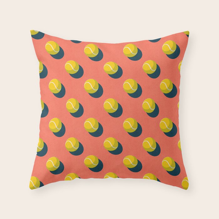BALLS Tennis - clay court - pattern Throw Pillow Gallery Image 6