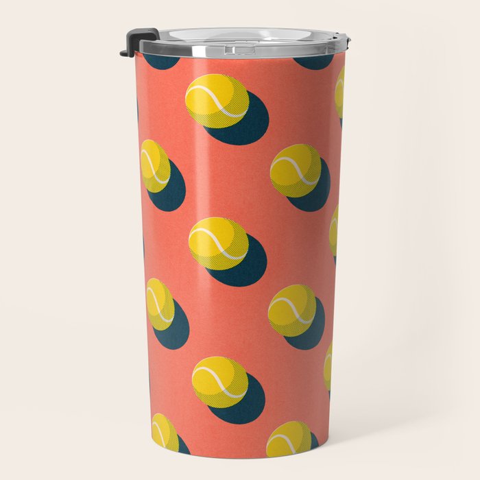 BALLS Tennis - clay court - pattern Travel Mug Gallery Image 3