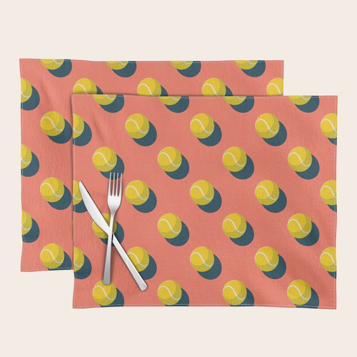 BALLS Tennis - clay court - pattern Placemat Gallery Image 1