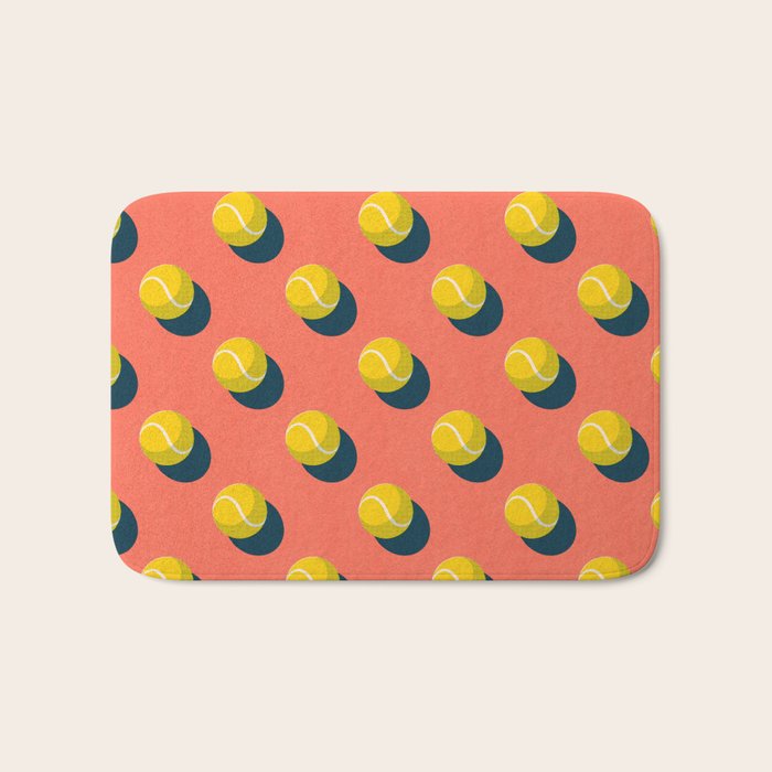 BALLS Tennis - clay court - pattern Bath Mat Gallery Image 1