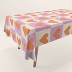 Checker red hearts  Tablecloth Gallery Image 1