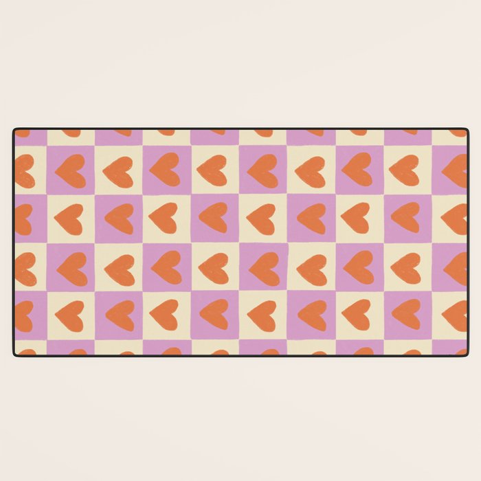 Checker red hearts  Desk Mat Gallery Image 3