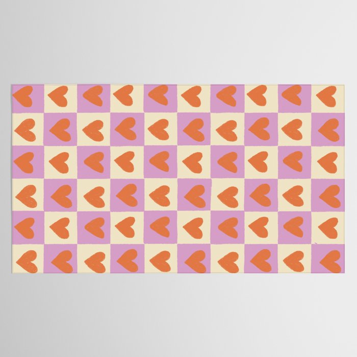 Checker red hearts  Tablecloth Gallery Image 2