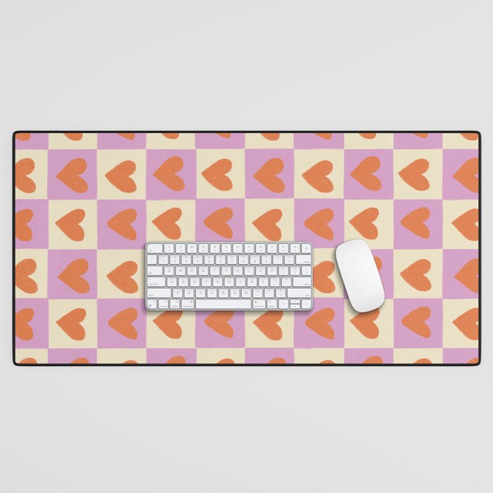 Checker red hearts  Desk Mat Gallery Image 1