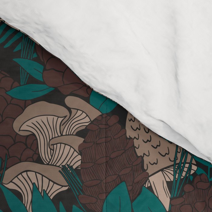 Moody Mushrooms and Pinecones Comforter Gallery Image 4