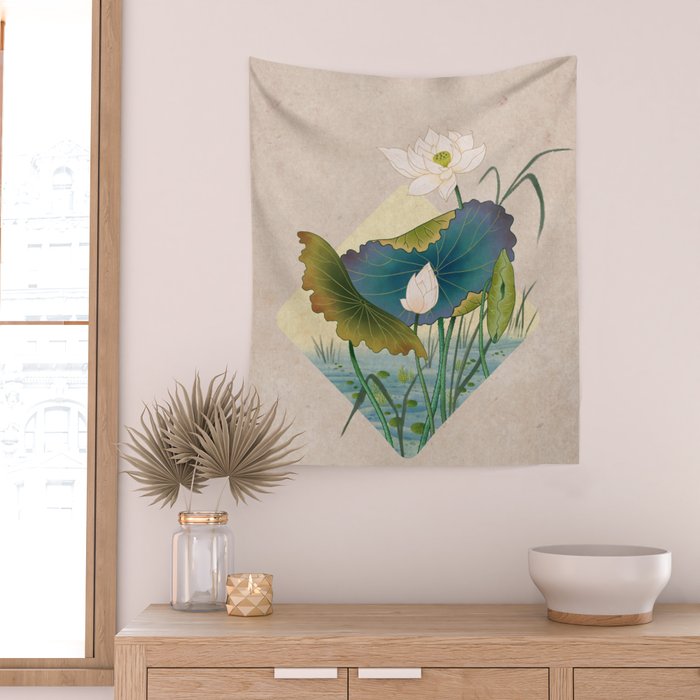 lotursflowers C : Minhwa-Korean traditional/folk art Wall Tapestry Gallery Image 2