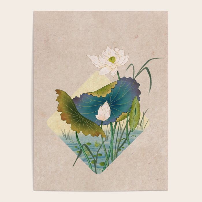 lotursflowers C : Minhwa-Korean traditional/folk art Poster Gallery Image 1
