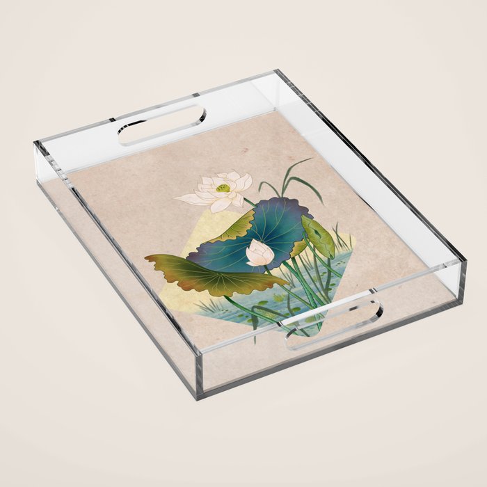 lotursflowers C : Minhwa-Korean traditional/folk art Acrylic Tray Gallery Image 1