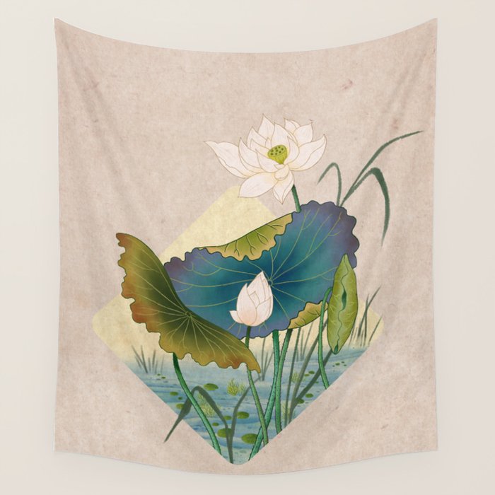 lotursflowers C : Minhwa-Korean traditional/folk art Wall Tapestry Gallery Image 4