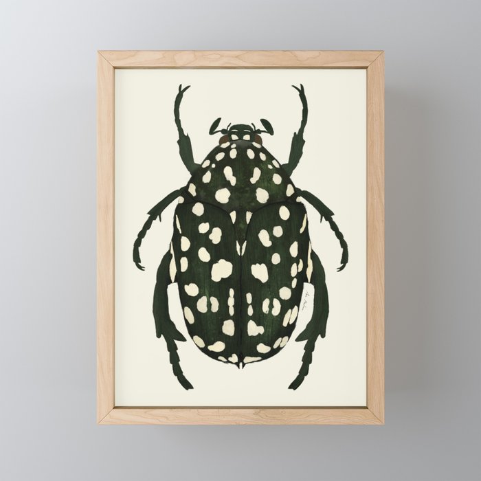 green beetle insect Mini Art Print Gallery Image 1