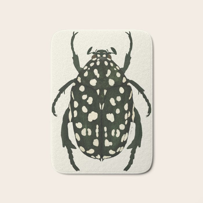 green beetle insect Bath Mat Gallery Image 1