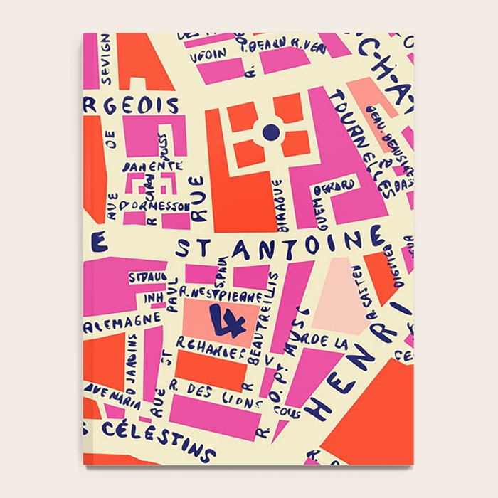 paris map pink Notebook Gallery Image 4