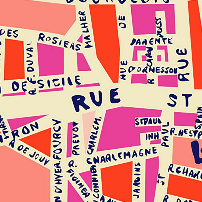 paris map pink Coffee Mug Gallery Image 2