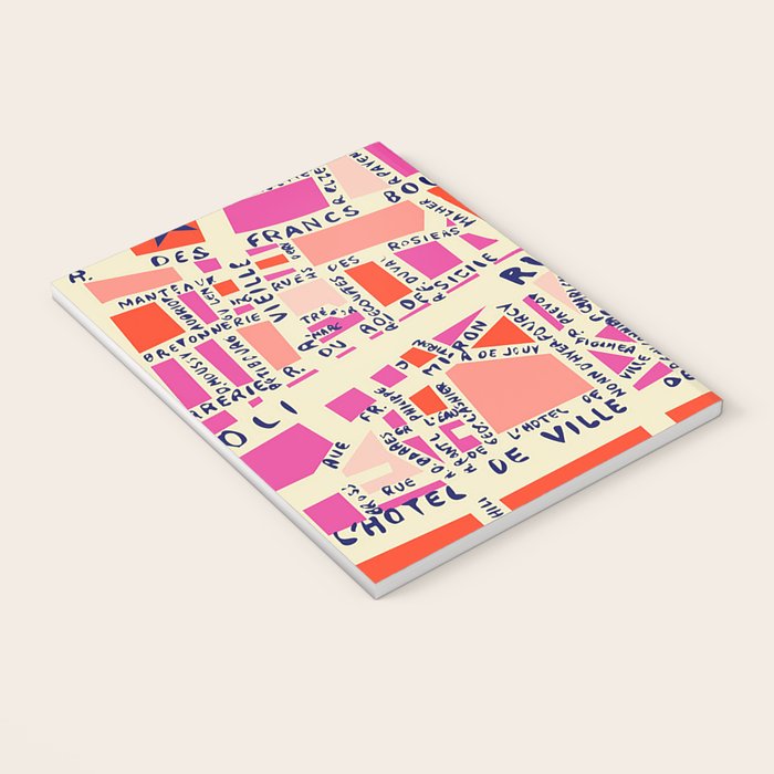 paris map pink Notebook Gallery Image 3
