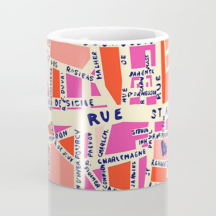 paris map pink Coffee Mug Gallery Image 4