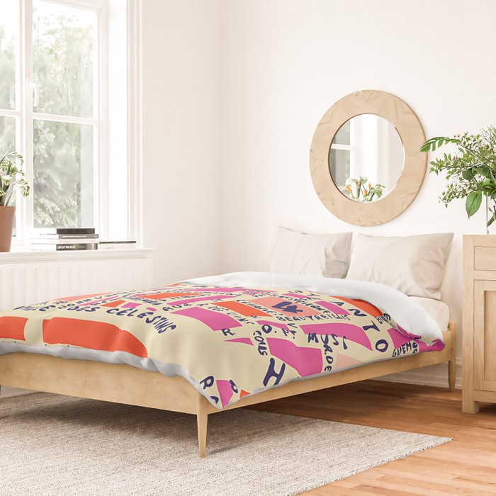 paris map pink Duvet Cover Gallery Image 2