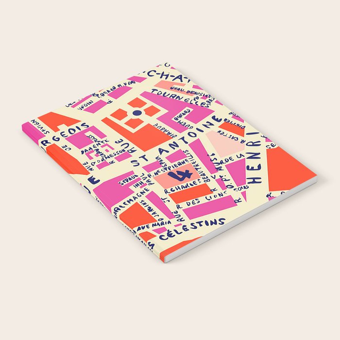 paris map pink Notebook Gallery Image 1