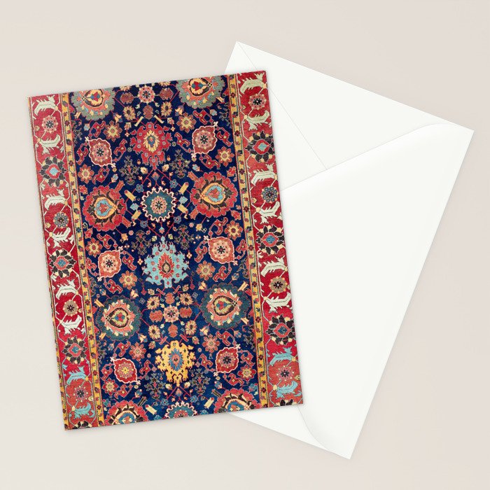 Kelleh Northwest Persian Azerbaijan Floral Carpet Print Stationery Card Gallery Image 2
