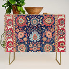 Kelleh Northwest Persian Azerbaijan Floral Carpet Print Credenza Gallery Image 1