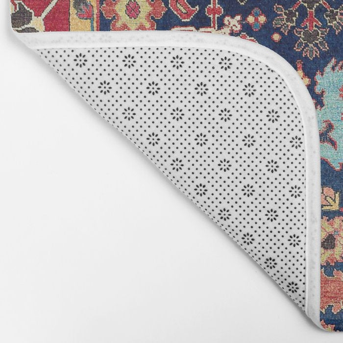 Kelleh Northwest Persian Azerbaijan Floral Carpet Print Bath Mat Gallery Image 2