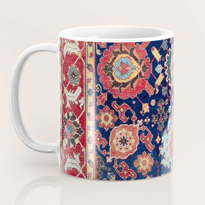 Kelleh Northwest Persian Azerbaijan Floral Carpet Print Coffee Mug Gallery Image 3