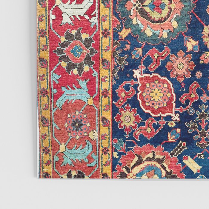 Kelleh Northwest Persian Azerbaijan Floral Carpet Print Poster Gallery Image 3