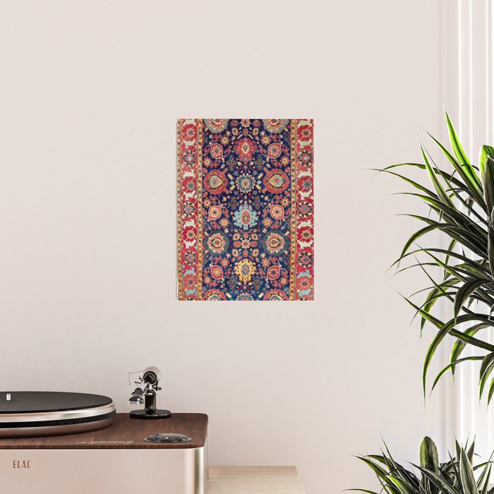 Kelleh Northwest Persian Azerbaijan Floral Carpet Print Poster Gallery Image 2