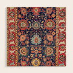 Kelleh Northwest Persian Azerbaijan Floral Carpet Print Wood Wall Art Gallery Image 1