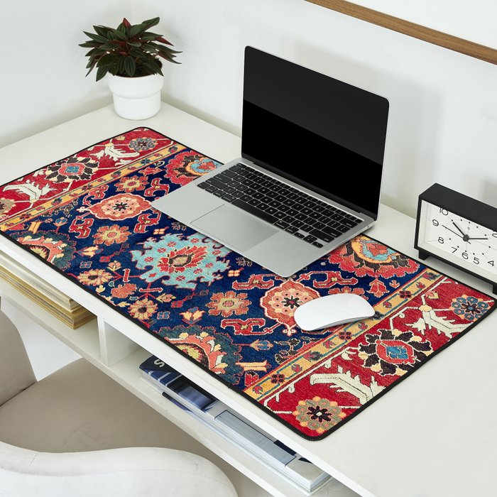 Kelleh Northwest Persian Azerbaijan Floral Carpet Print Desk Mat Gallery Image 2