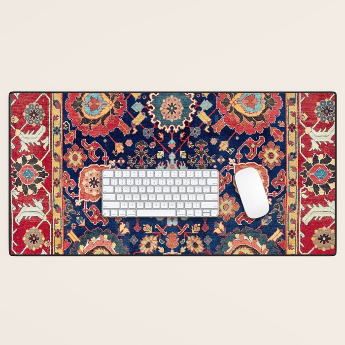 Kelleh Northwest Persian Azerbaijan Floral Carpet Print Desk Mat Gallery Image 1