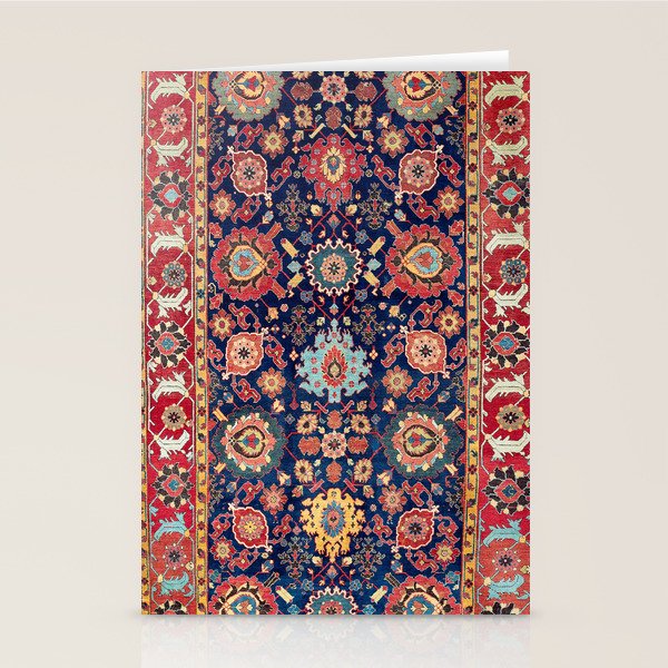Kelleh Northwest Persian Azerbaijan Floral Carpet Print Stationery Card Gallery Image 1