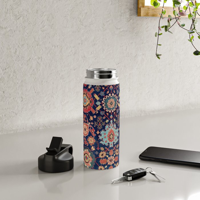 Kelleh Northwest Persian Azerbaijan Floral Carpet Print Water Bottle Gallery Image 4